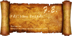 Földes Enikő névjegykártya